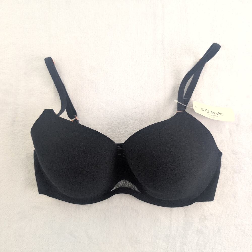 Soma Intimates NWT Bodify Perfect Coverage Black Underwire Bra Women's 32D